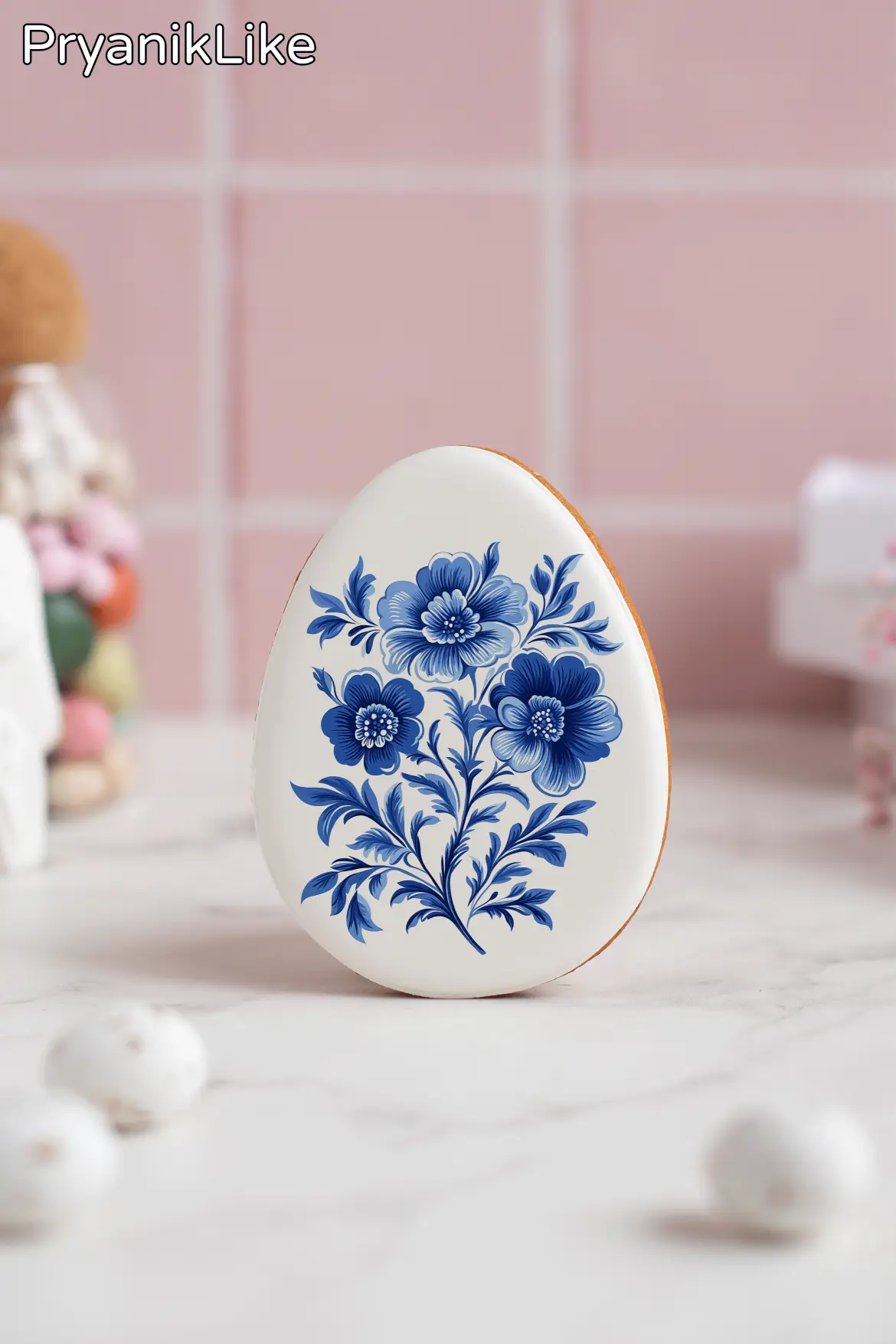 Пряник Пасхальное яйцо (гжель и геометрия)